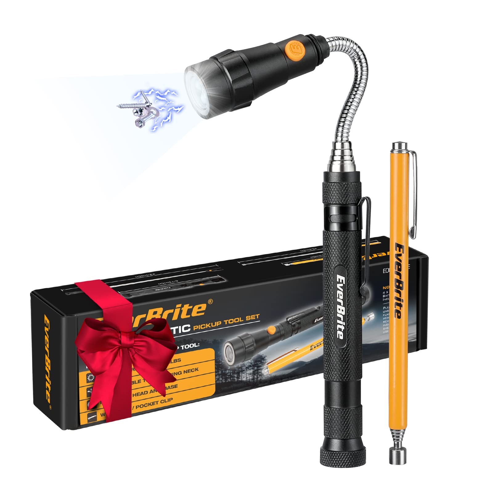 EverBrite 2-Piece Magnetic Pick Up Tool Set, Telescoping 360 Swivel...