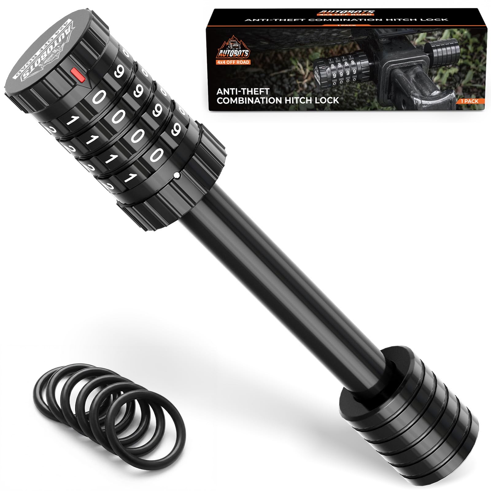 AUTOBOTS Hitch Pin Lock - Keyless Combination Locking Fits 2 IN Receiver