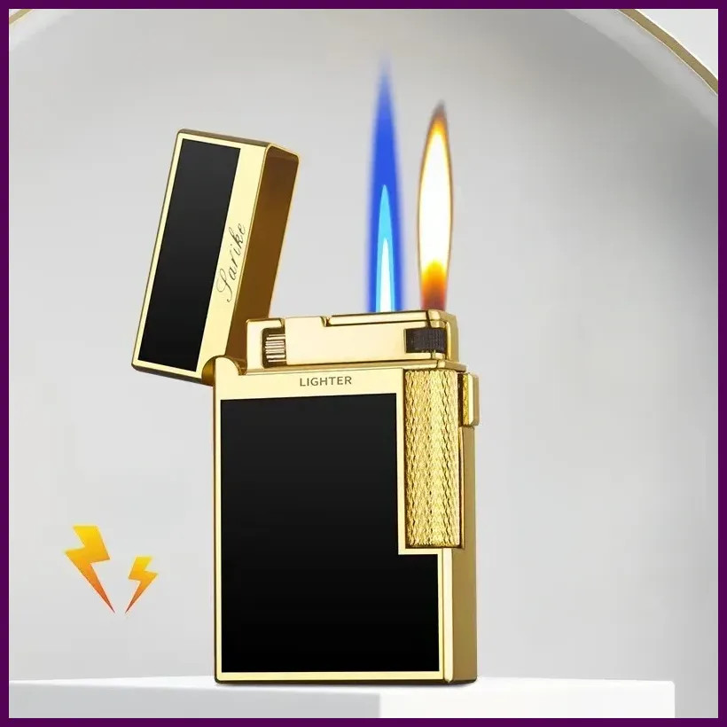 New Creative Plasma Arc Lighter Luxury Double Flame Butane Lighter Jet Flame