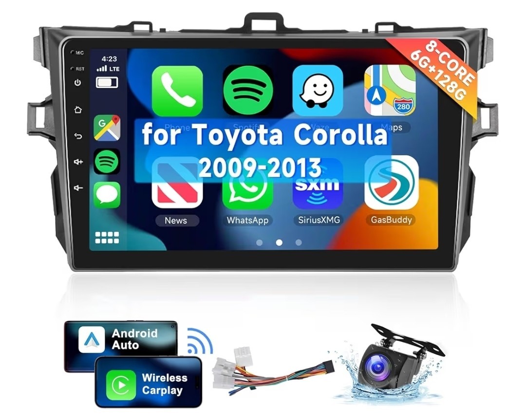 [8 CORE 6G+128G] for Toyota Corolla 2009-2013 Car Radio with Wireless Carplay...