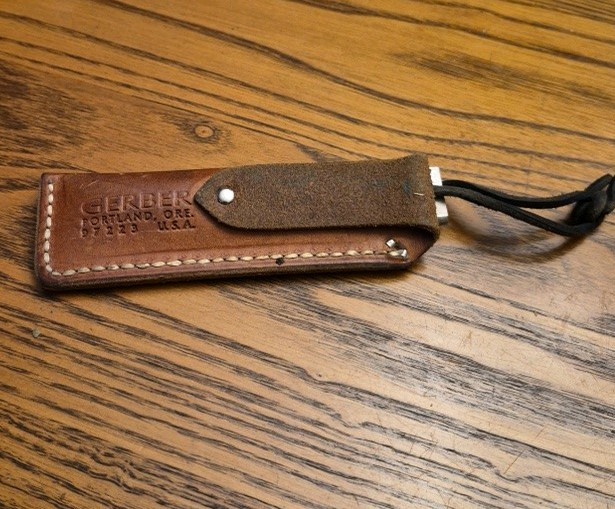 Gerber Sportsman's Steel 5" Knife Honing Steel with Leather Sheath and Lanyard