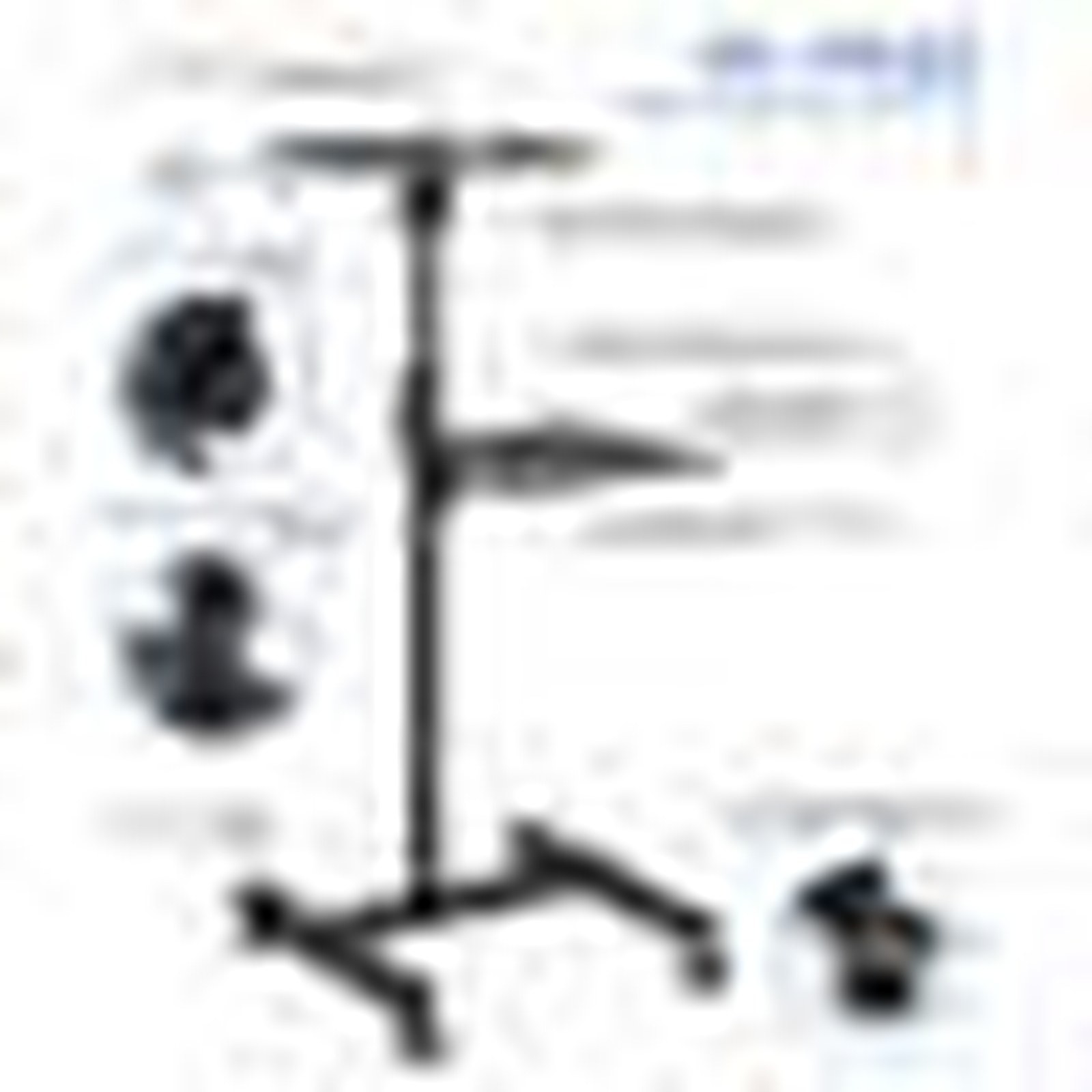 Mount-It! Mobile Projector & Laptop Stand with 2 Shelves