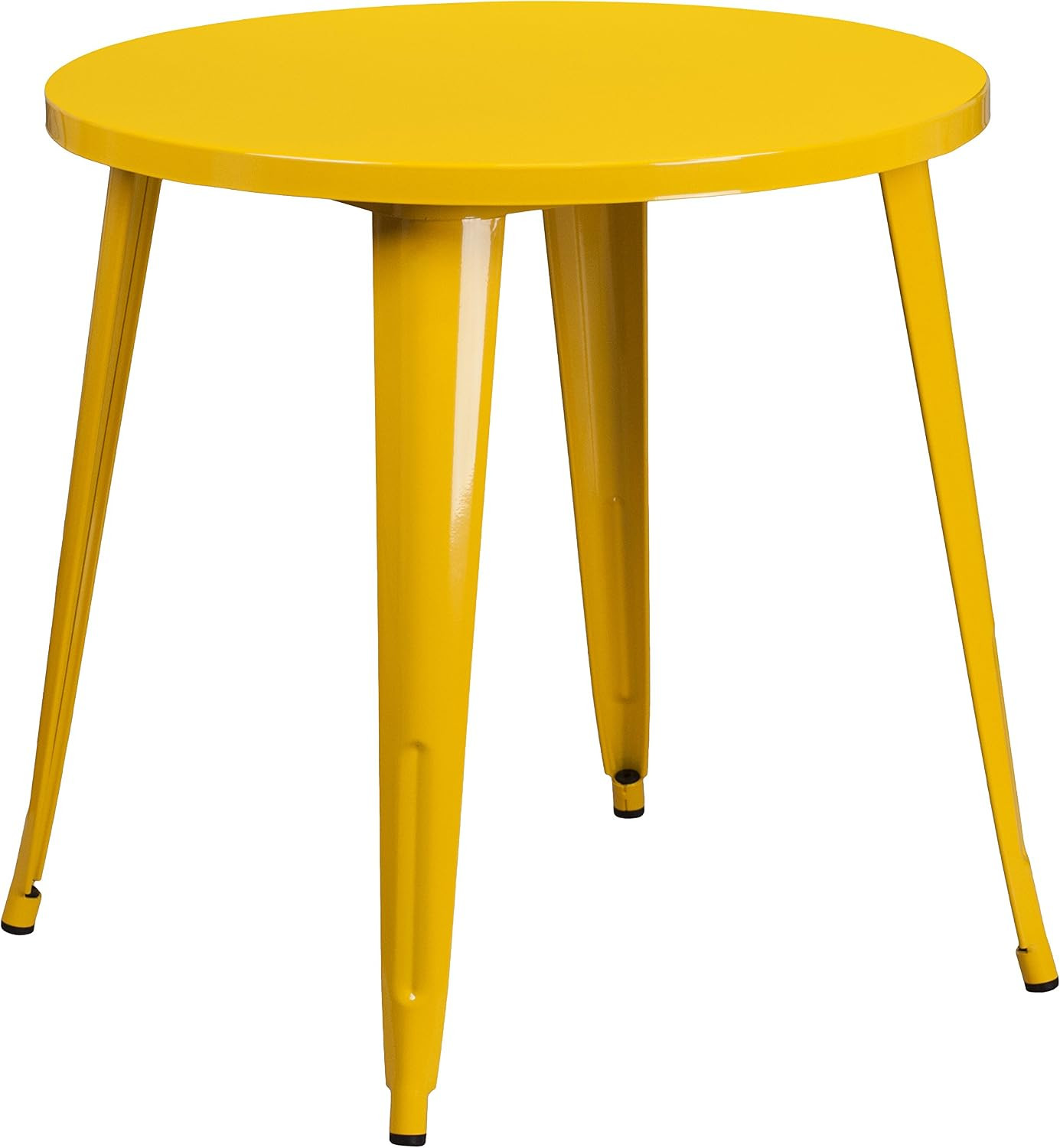 Jeffrey Commercial Grade 30" round Yellow Metal Indoor-Outdoor Table