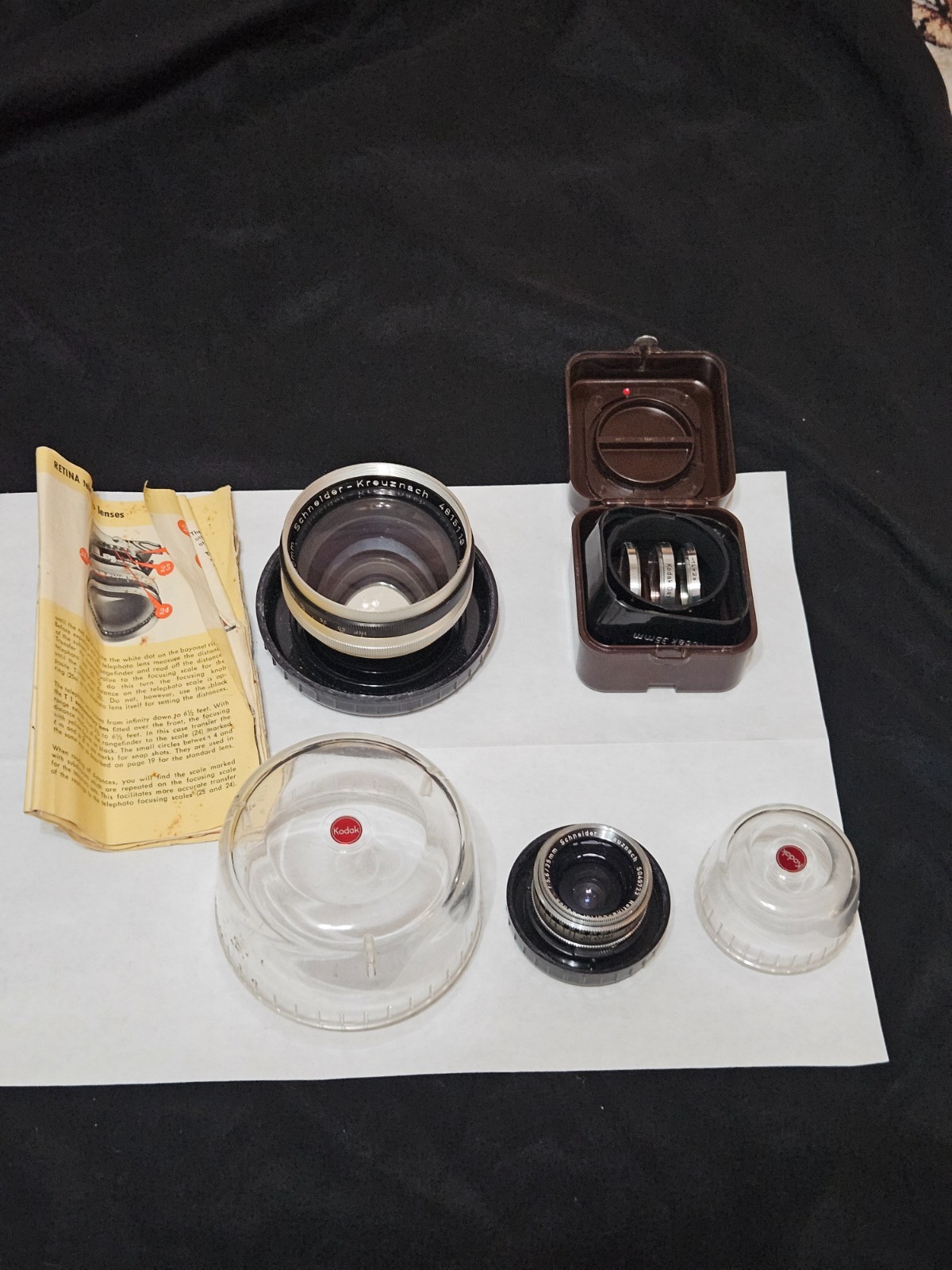 Kodak Retina IIIC Accessory Lens, Filter, and Hood Kit 80mm & 35mm