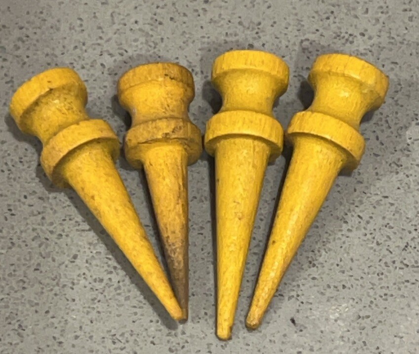 Original Antique Wooden Golf Tees; Lot of 4