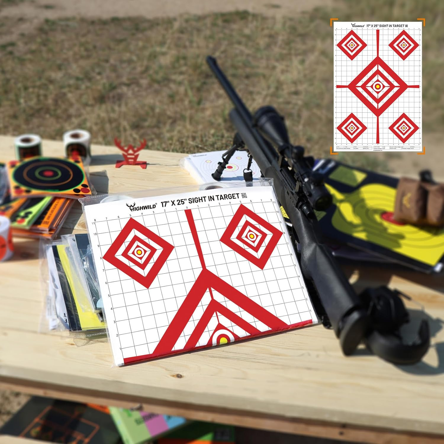 Sight in Shooting Range Paper Target - 17X25 Inches - Suitable for Handguns, ...