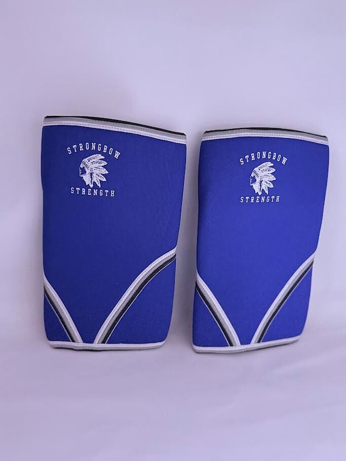 Competition knee sleeves weightlifting, blue,  size large