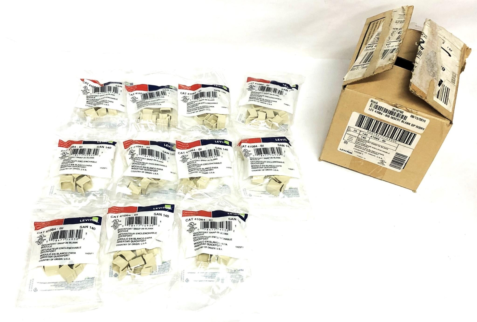 Leviton 10 Pack Quickport Snap-In Blank Module 140-41084-BI [Lot of 11] NOS