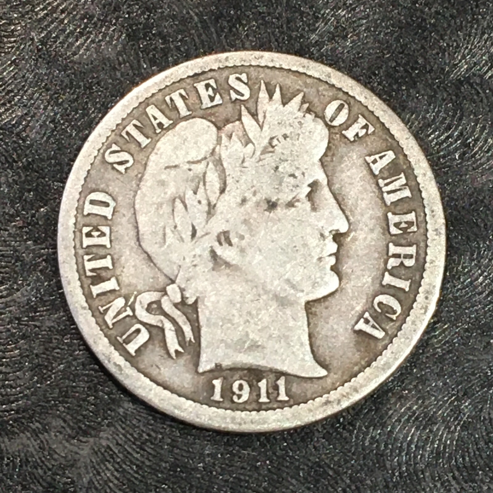 1911-S Barber Dime - High Quality Scans #Q001