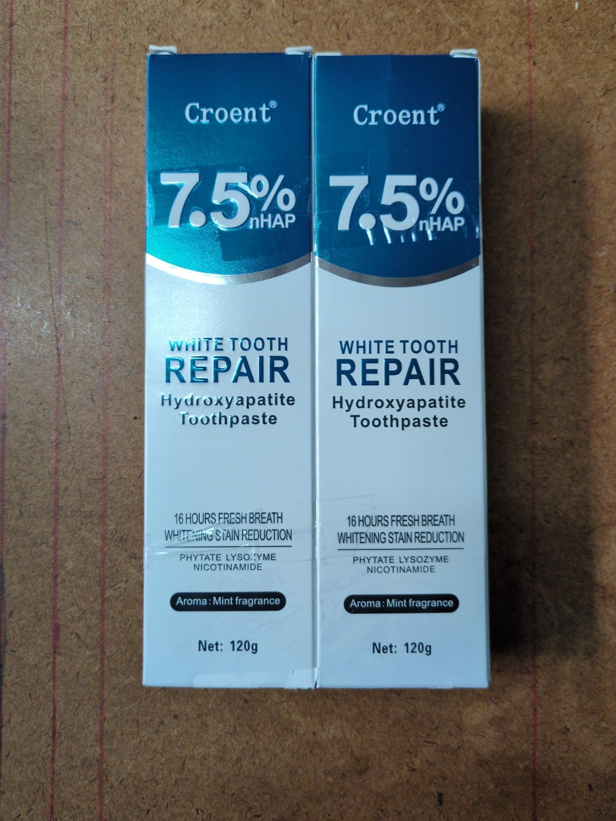 Croent 7.5% Hydroxyapatite Repair Toothpaste Total 240g (2 Pack)