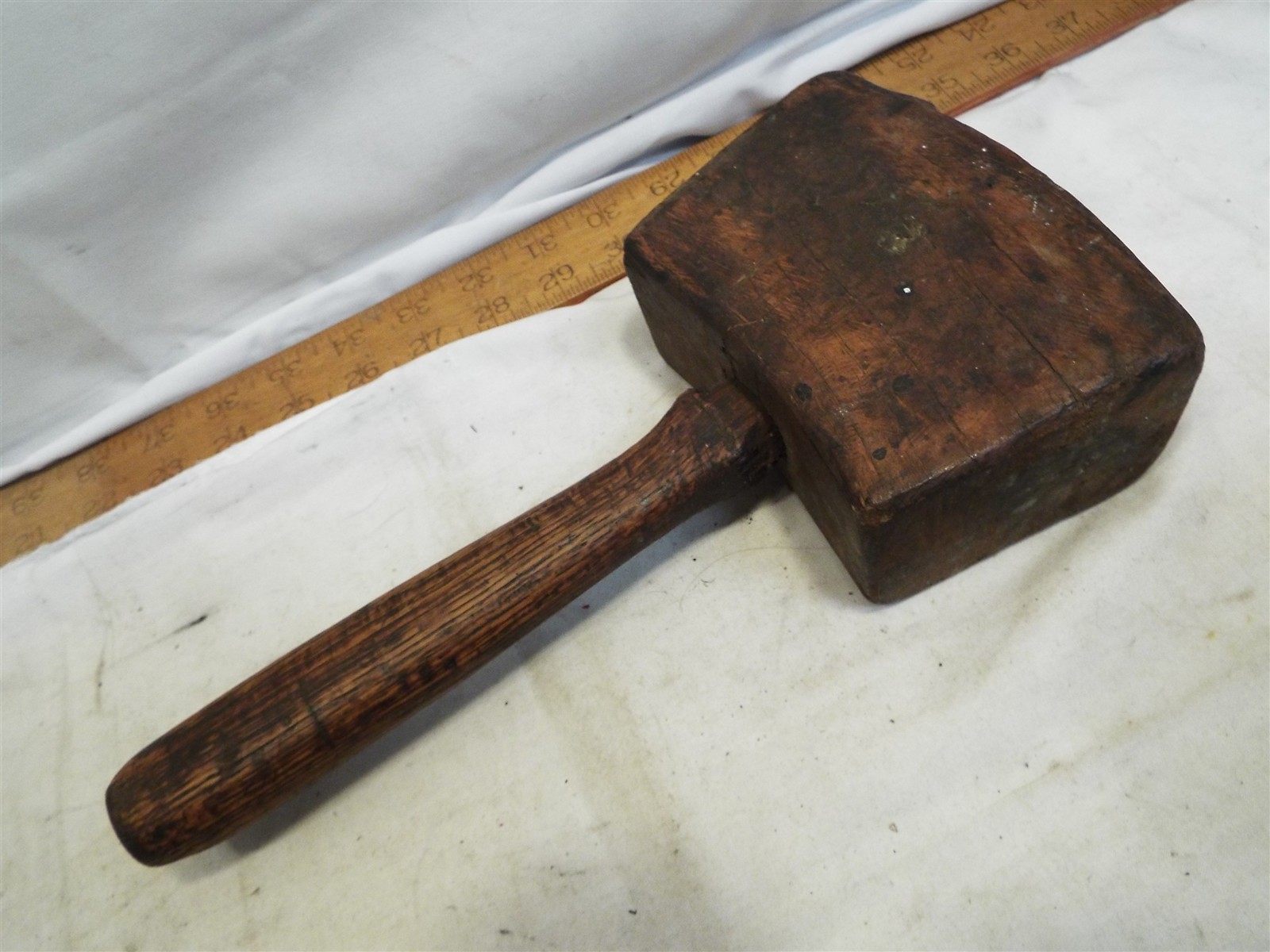 Antique Wooden Wood Carvers Mallet Carving Chisel Hammer Woodworking Tool
