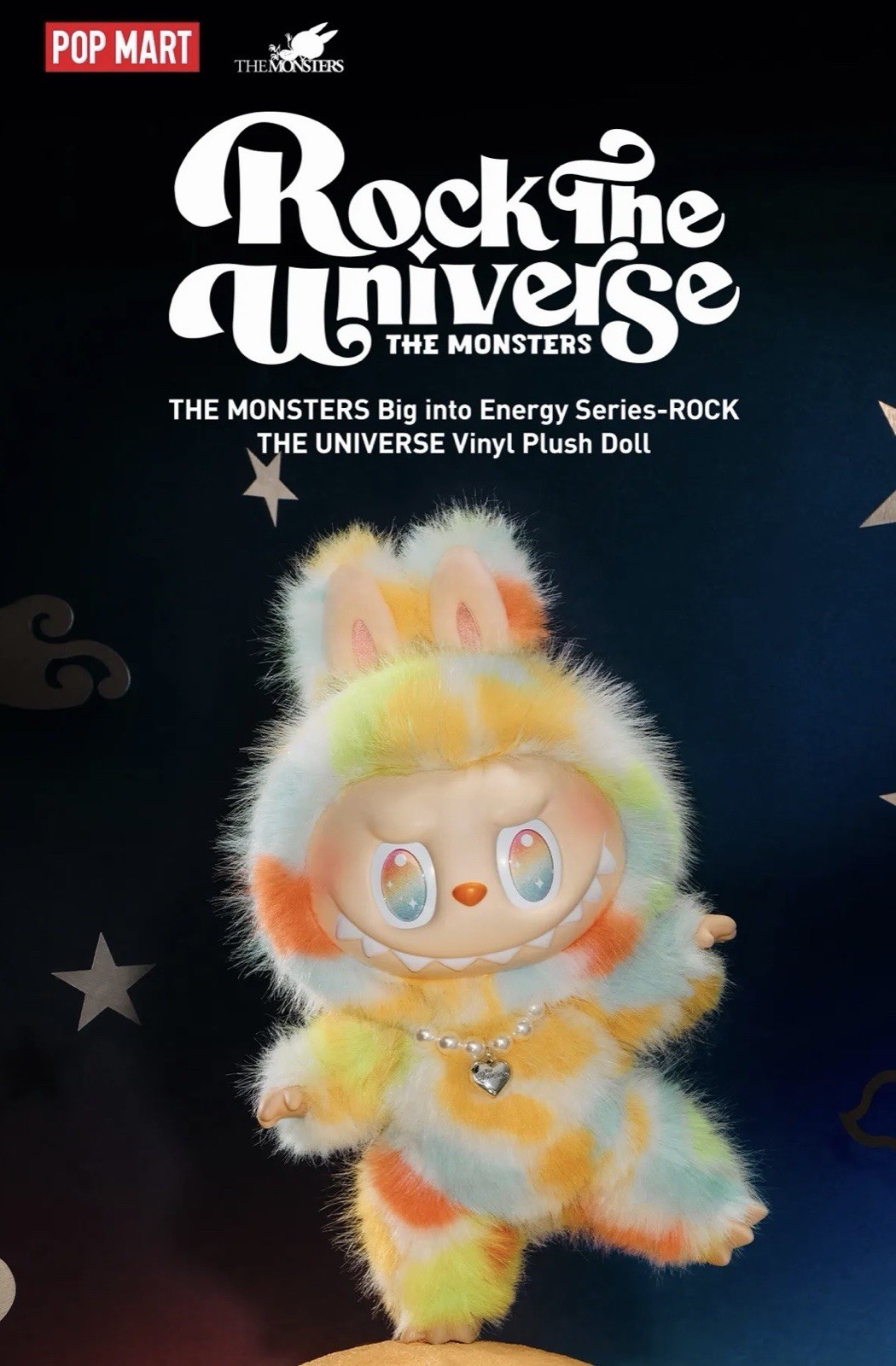 POP MART THE MONSTERS Rock The Universe Vinyl Plush w/ Heart-Shaped Faux Pearl …