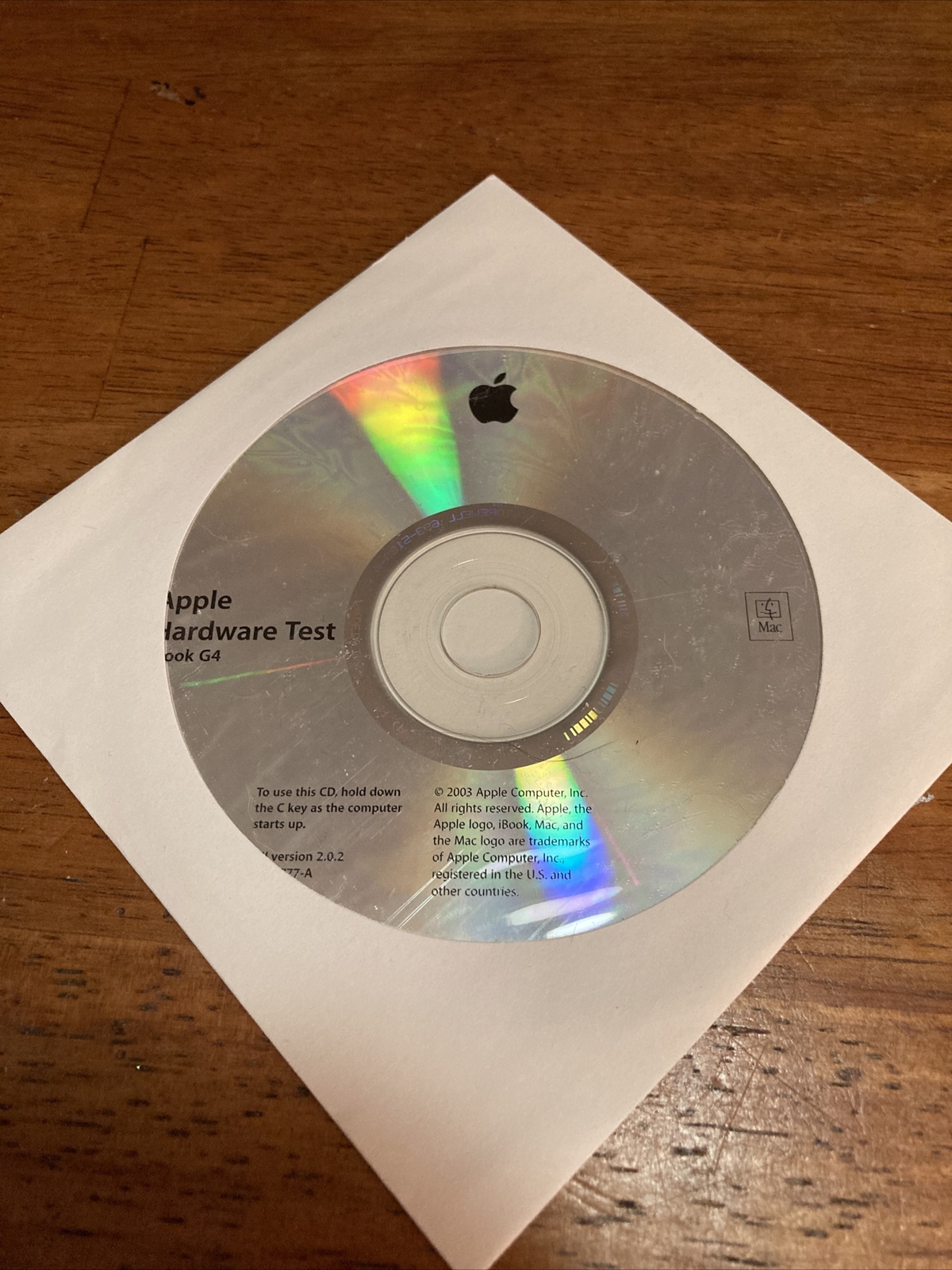 apple hardware test disc ver 2.0.2 for iBook G4 691-4777-A