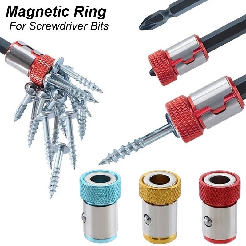 6 Pcs Screwdriver Head Magnetic Ring Pivoting Bit Tip, Screw Holder Magnetizer**