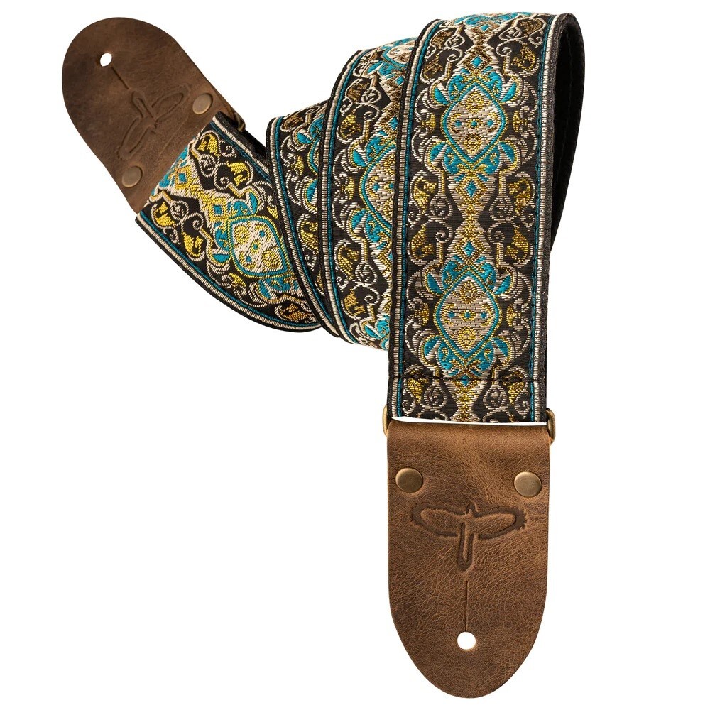 NEW PRS Deluxe 2" Retro Jacquard Guitar Strap - GOLD/TEAL, #108055:028