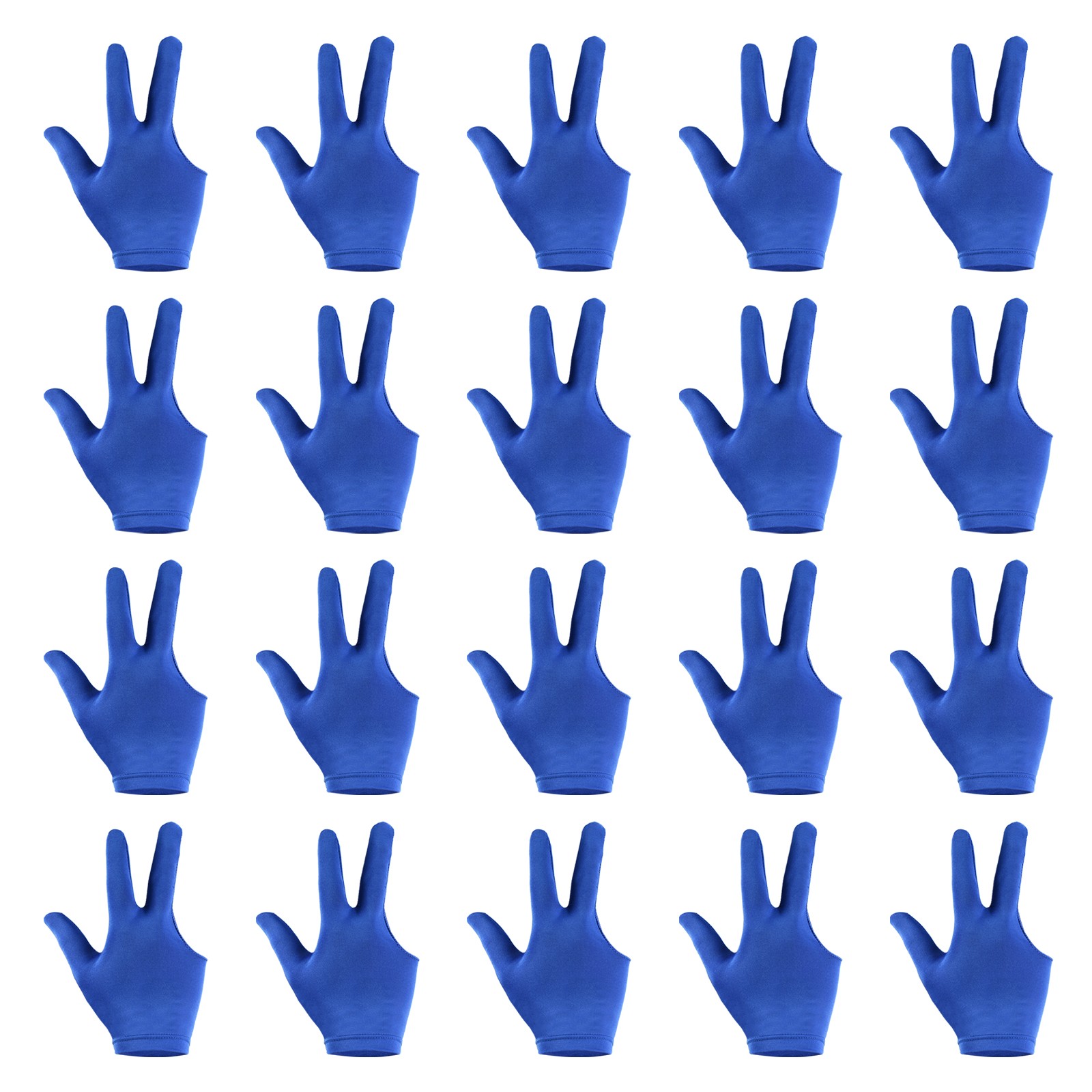 30Pcs 3 Finger Breathable Spandex Pool Glove Left Hand Billiard Gloves,Blue