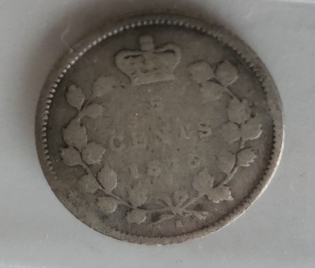 1875H SD - CANADA SILVER FIVE 5 CENTS - G4