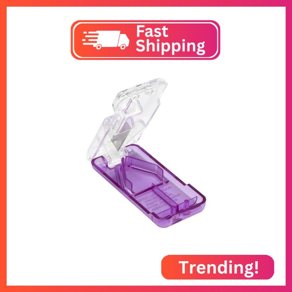 EZY DOSE Pill Cutter and Splitter with Dispenser, Safely Cuts Large, Small and T