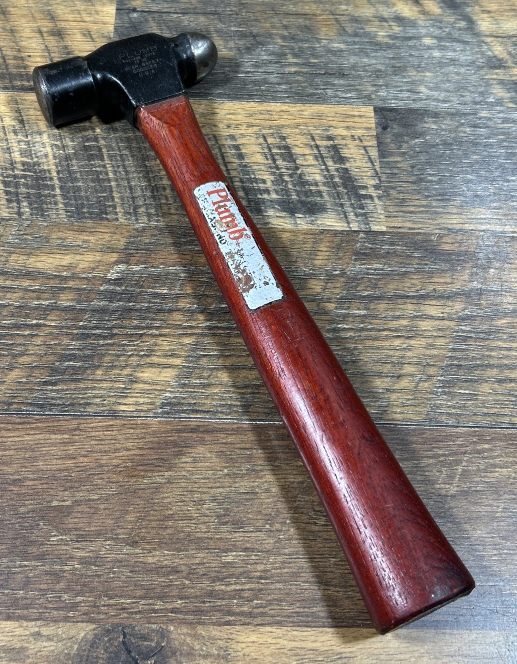 Plumb 11-498 Ball Peen Hammer 16 oz. Orig Red Wood Handle