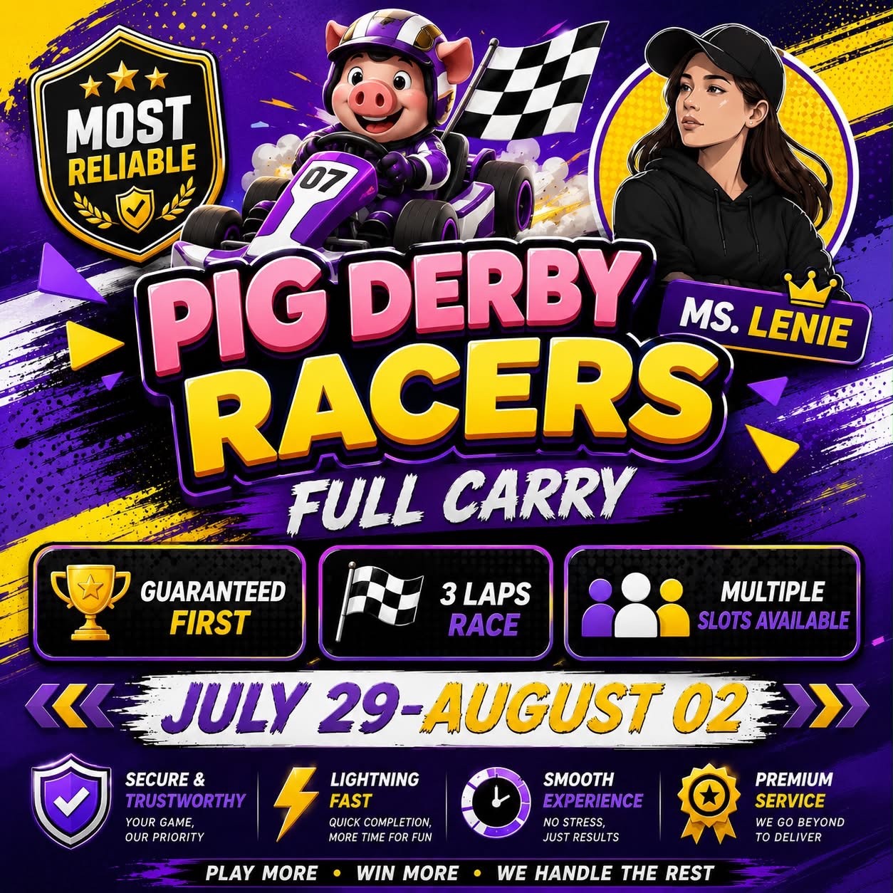 Monopoly Go Pig Derby Racers Event l Guaranteed First Place l Read Description