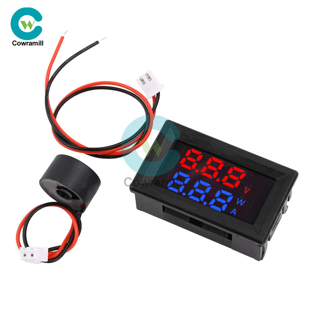 Dual Digital AC Voltage Current Power Meter Voltmeter Ammeter Red Blue 10A/30A