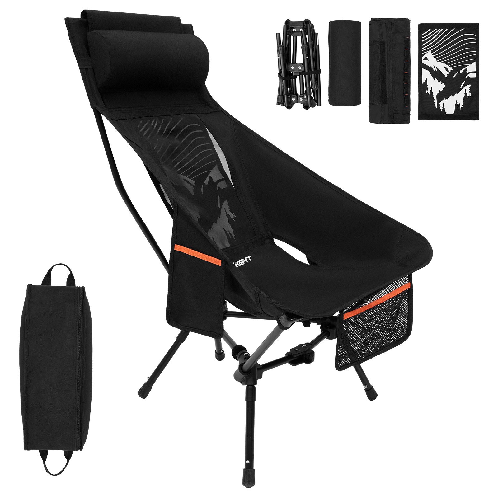 NOVSIGHT Camping Chair Folding Garden Beach Fishing Picnic Outdoor Adult Child