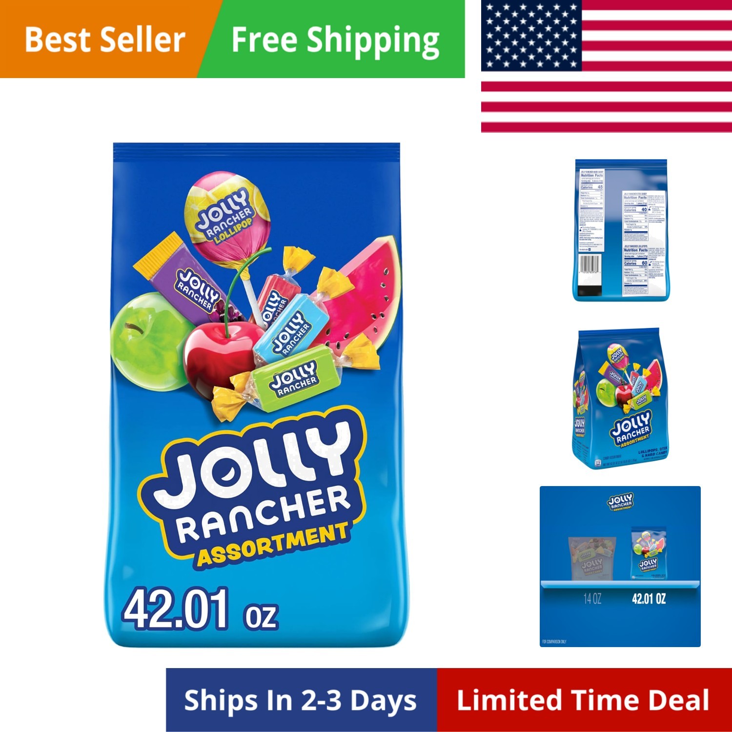 Assorted Fruit Flavored Candy Bulk Bag, 42.01 oz