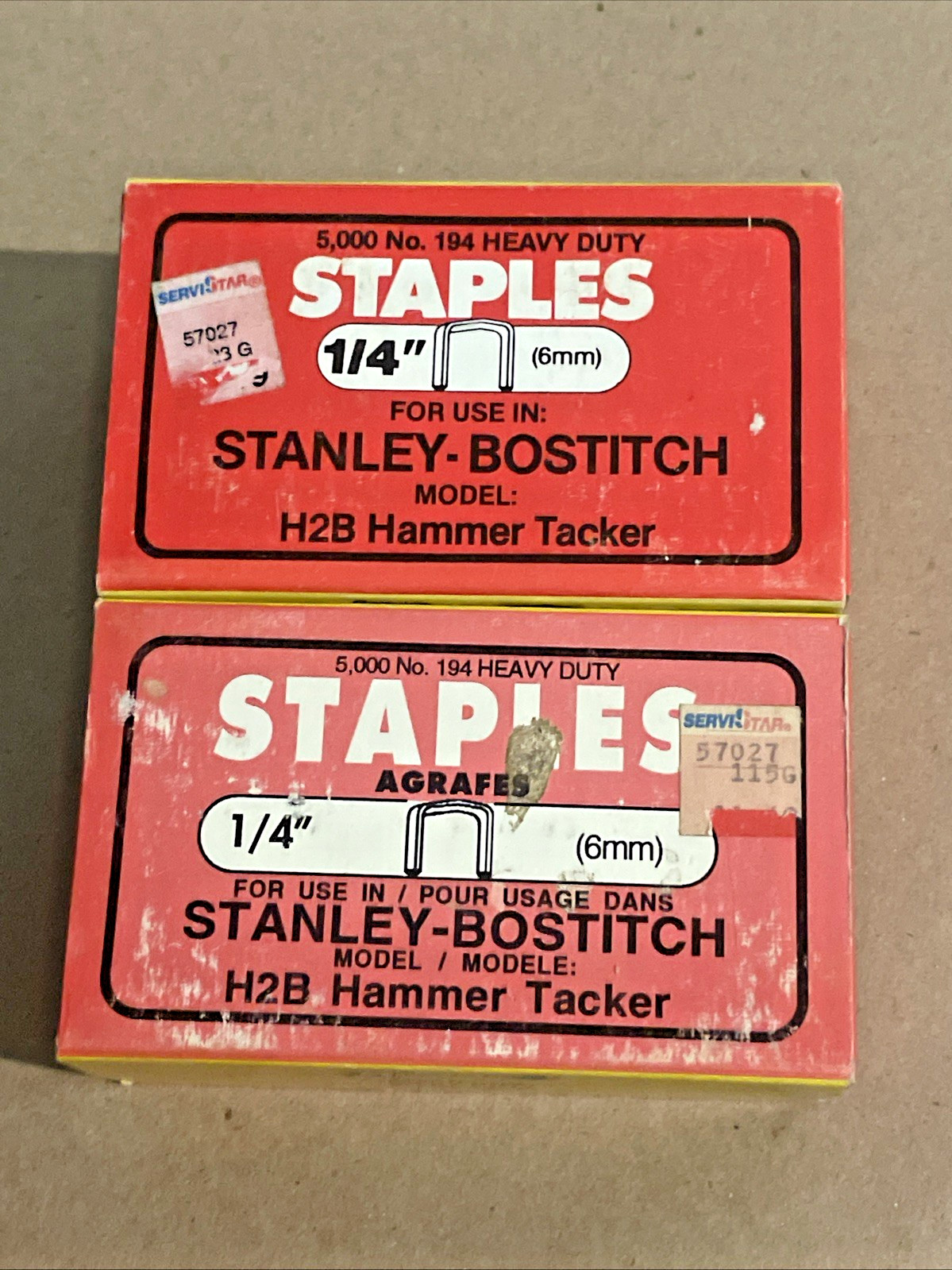 10,000 NEW OLD STOCK 1/4" Arrow Staples for Stanley-Bostitch H2B Hammer Tacker