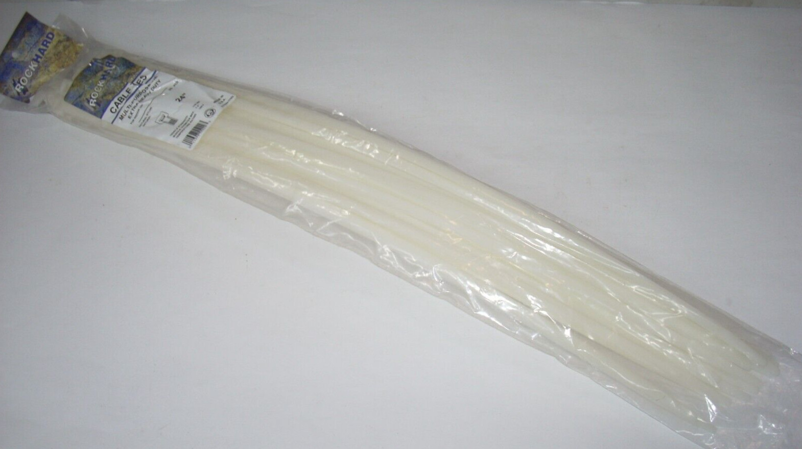 Rock Hard CTN24-175Q White Cable Ties 24 in Long 175 lb Capacity USA Made 25pk