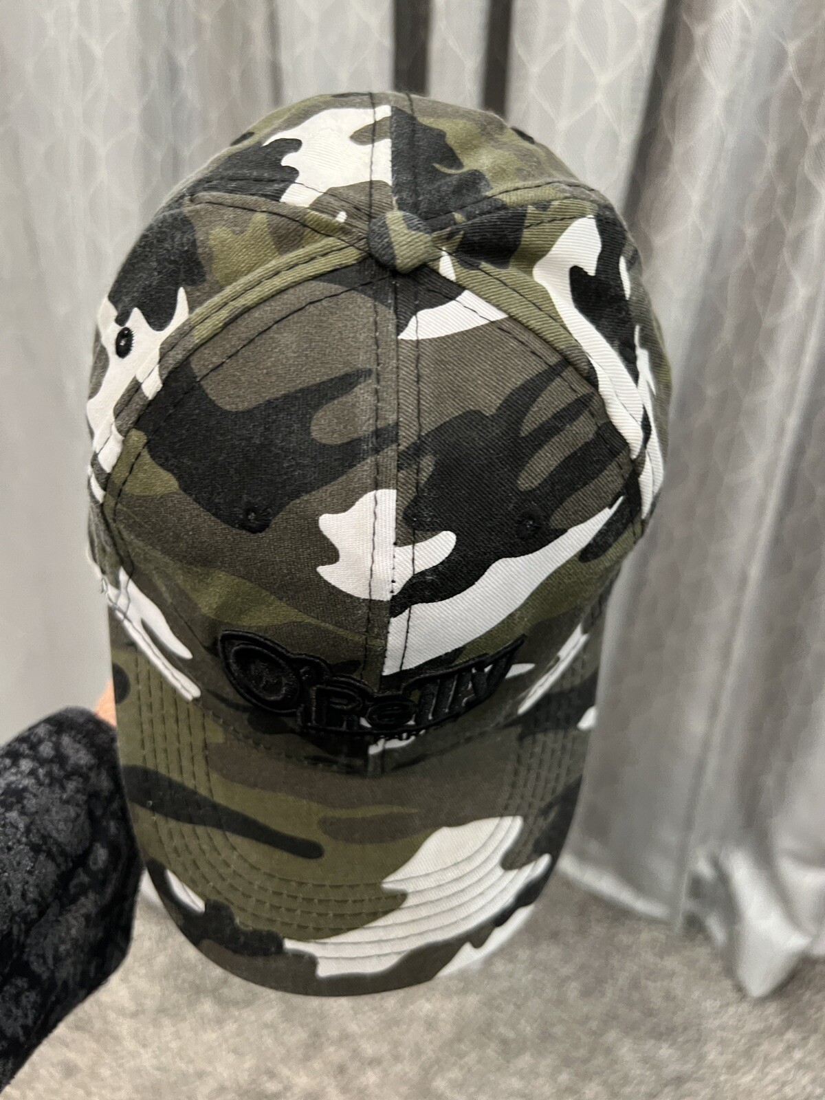 O’Reilly Auto Parts Hat Cap. CamouflageGreen, Black, White.