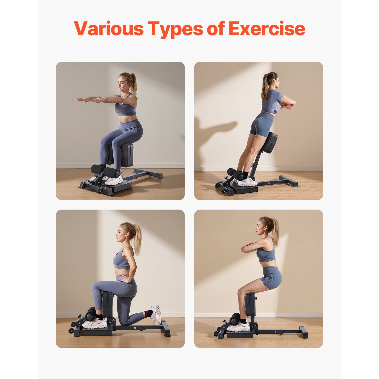 Multi-Function Sissy Squat Machine Adjustable Deep Squat Bench Leg & Core
