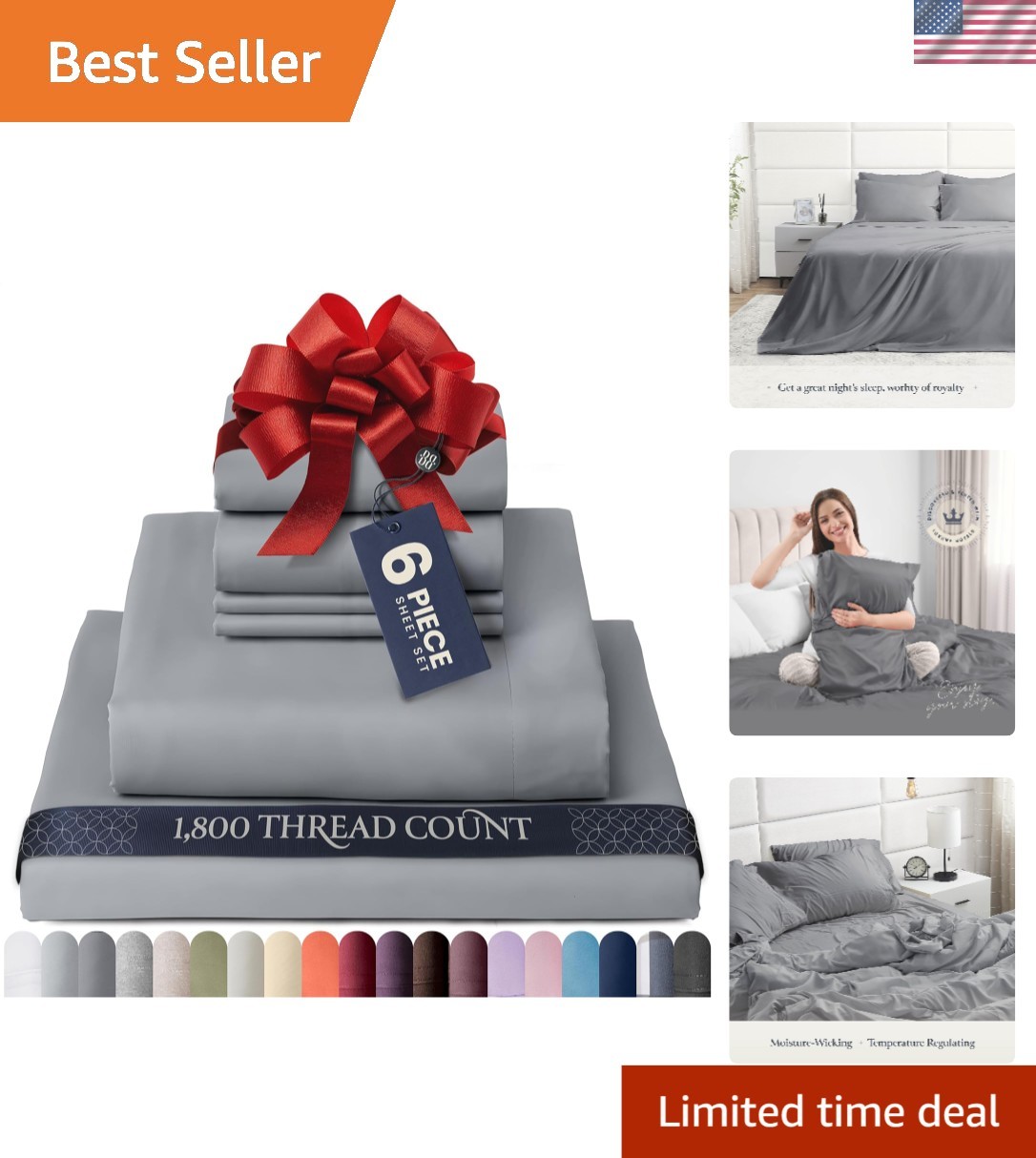 Breathable Microfiber King Sheet Set - 16 Inch Deep Pockets, 500-Night Guarantee