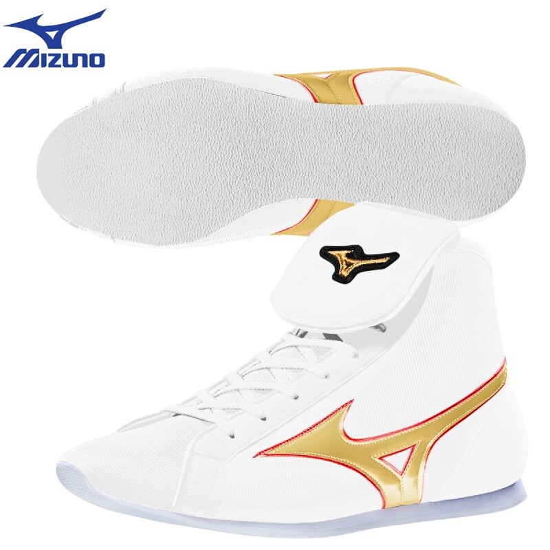 Mizuno Short Boxing Shoes BM575 Easy Spectra Metal Gold x Metal Red 24-29cm