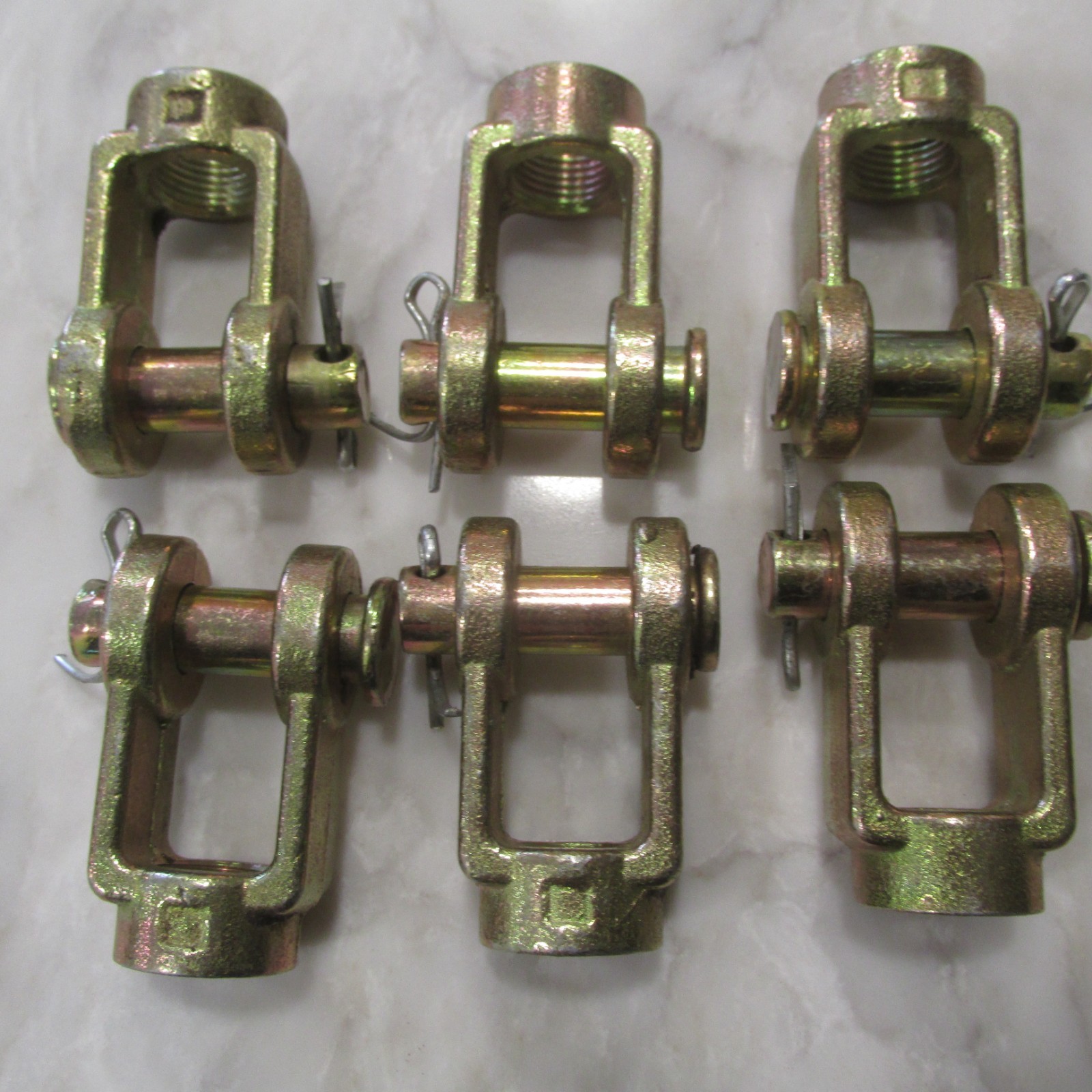 [Lot of 6] 5/8-18 Slack Adjuster CLEVISES with 1/2" PIN INCLUDED ZINC COATED 5/8
