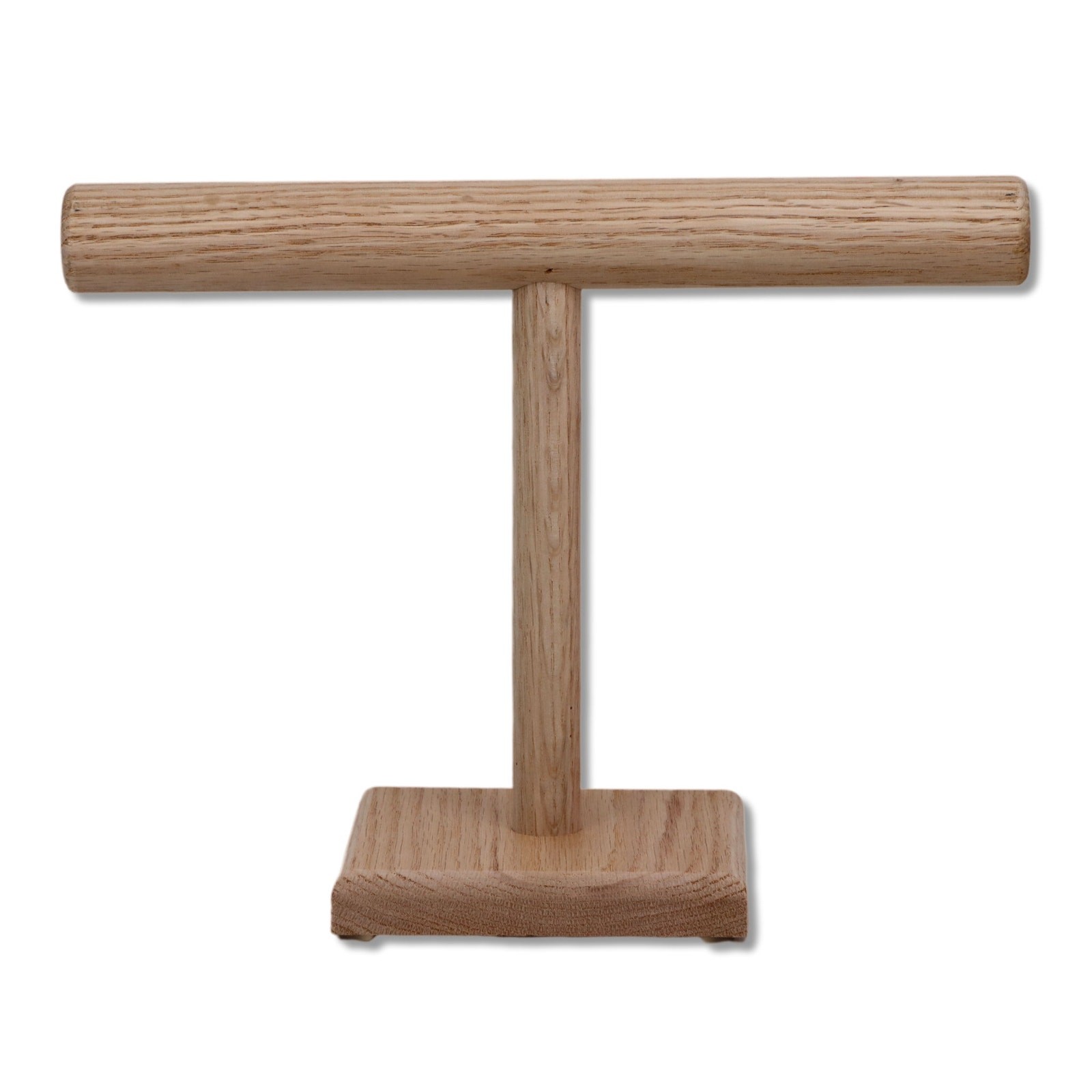 Red Oak Wooden T Bar Necklace Jewelry Display Stand USA 10" W 9" Bar to Base