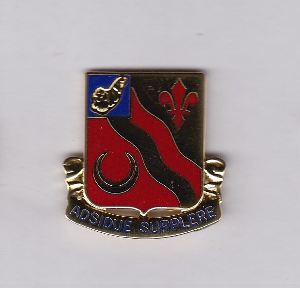 US Army 134th Support Battalion Supply Quartermaster QM crest DUI badge G-23
