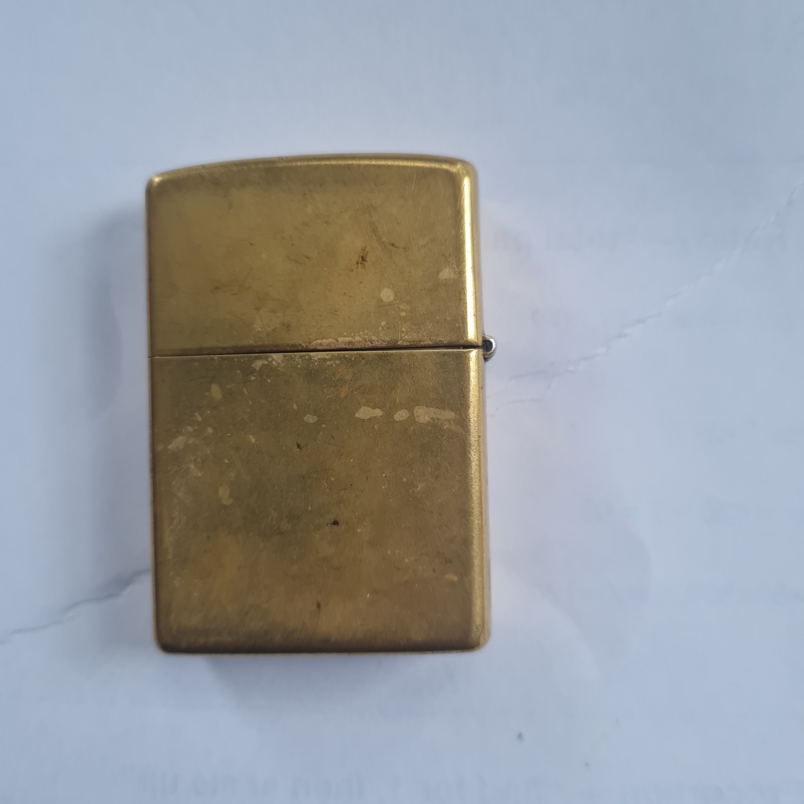 Zippo Solid Brass Lighter Used Brass Finish Classic Collectible
