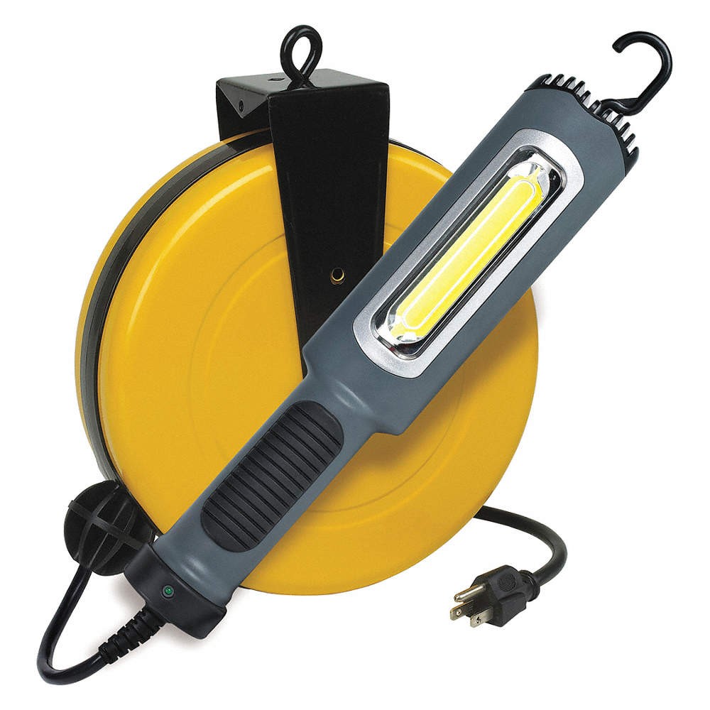 LUMAPRO 436G99 Cord Reel w/Lamp,LED,50ft,18AWG,120VAC 436G99