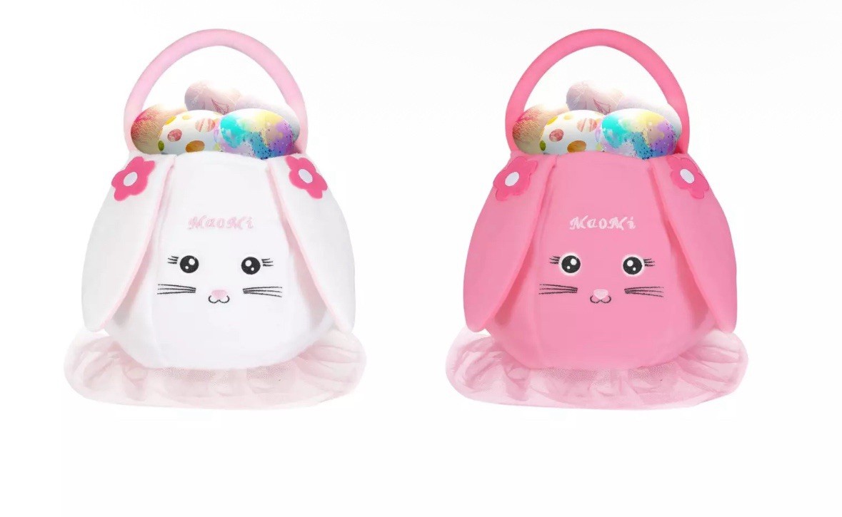 SET OF 2 - Yexmas Easter Basket Plush  Bunny Bags Basket Rabbit Buckets Child