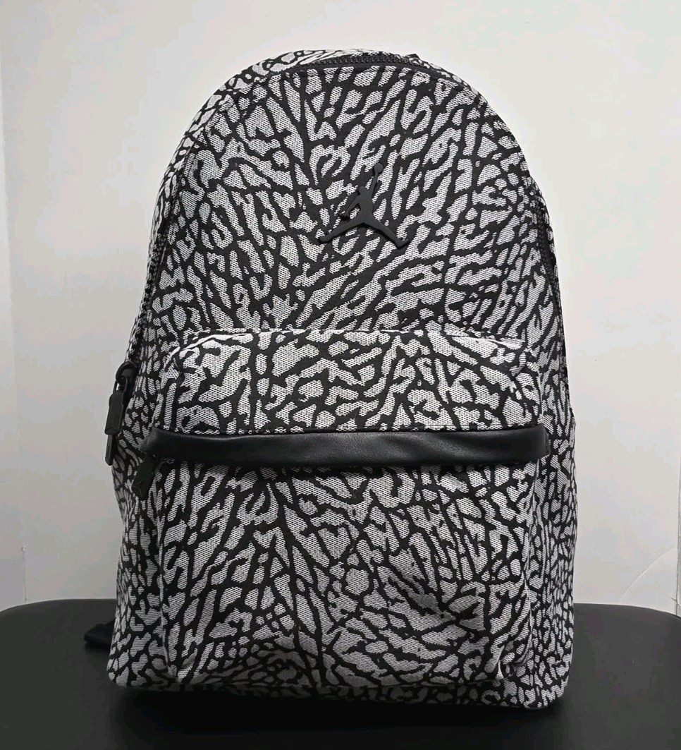Nike Air Jordan Icon Backpack Laptop Bag Black Elephant Print  MA0977-100 New
