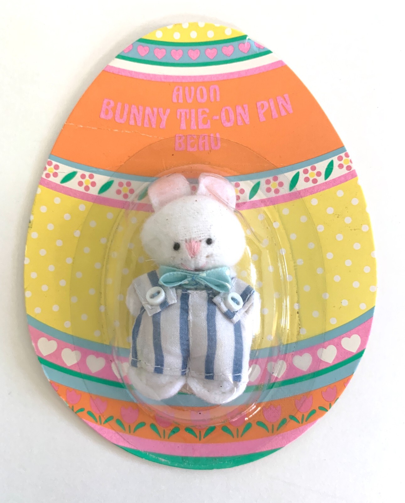 New in Package Vintage 1988 Avon Bunny Tie On Pin BEAU