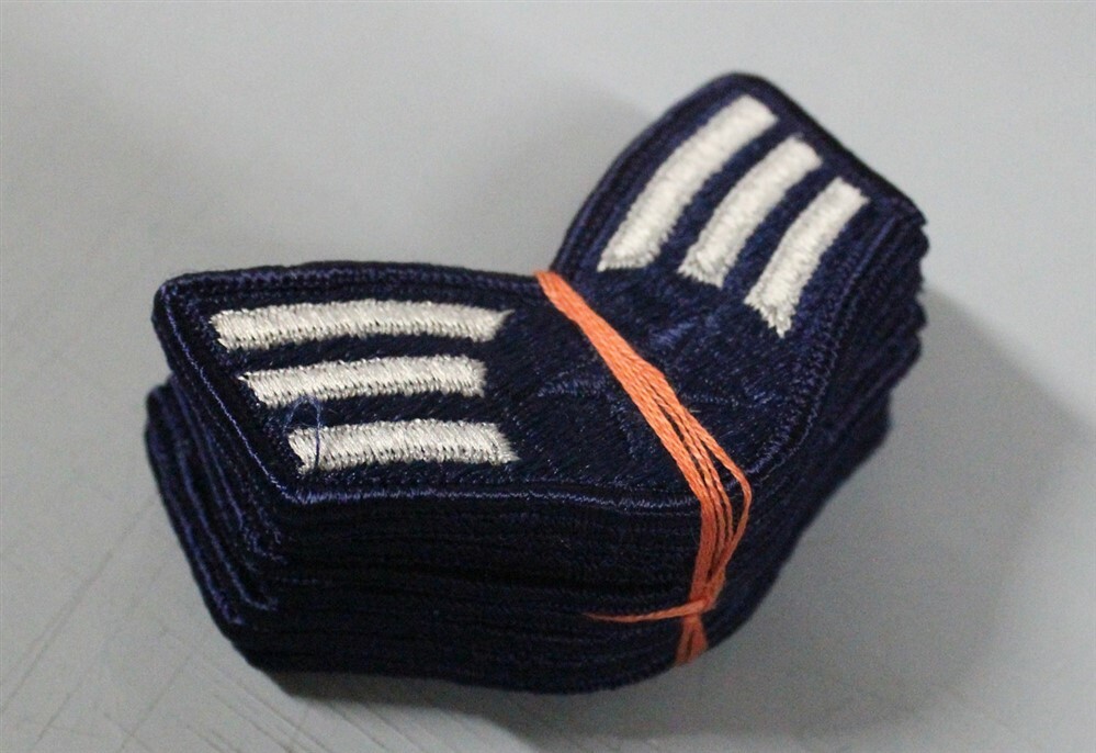 USAF Air Force Chevrons: Senior Airman - 2 3/4" color (set of 6 pair - 12 total)