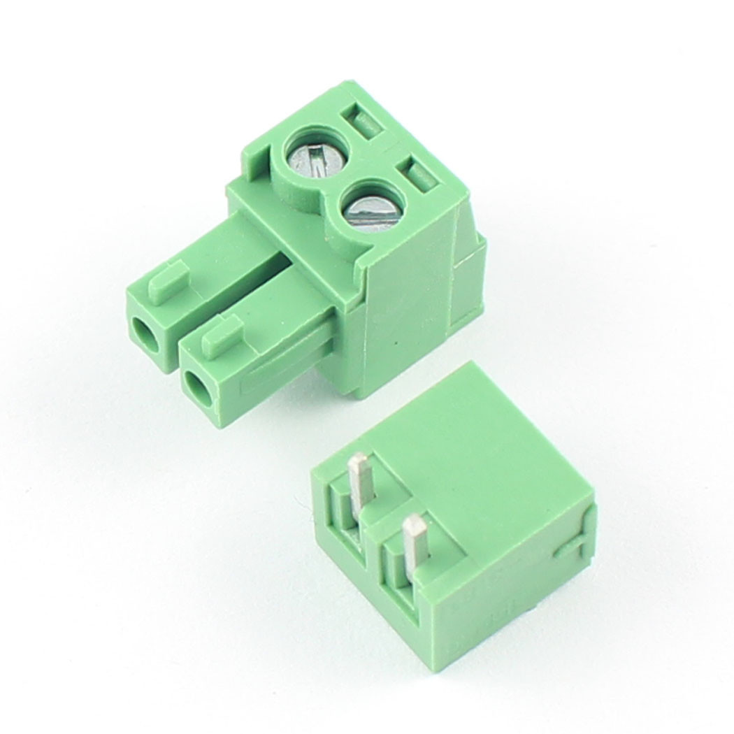 50Pcs 3.81mm Pitch 2 Pin Angle Screw Pluggable Terminal Block Plug Connector