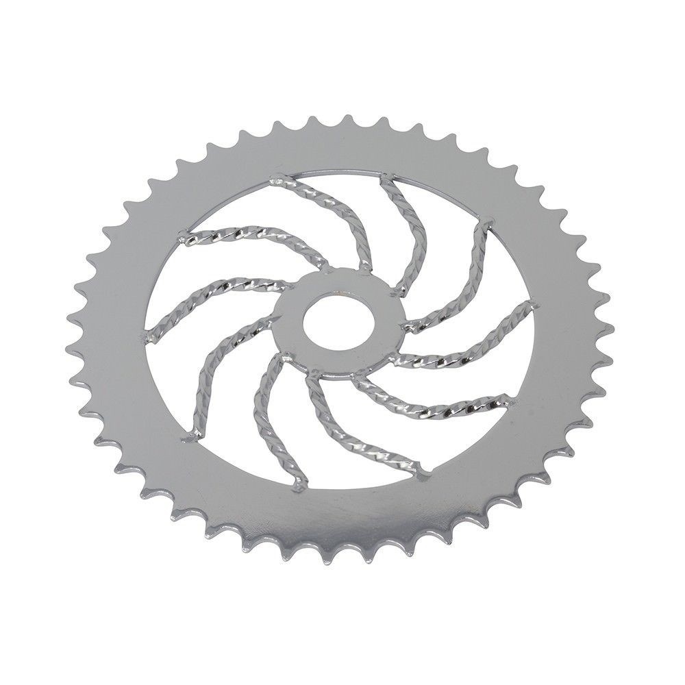 ORIGINAL BICYCLE CHAINRING Twisted 44t 1/2 X 1/8 Chrome CRUISER BIKE SHOW PART