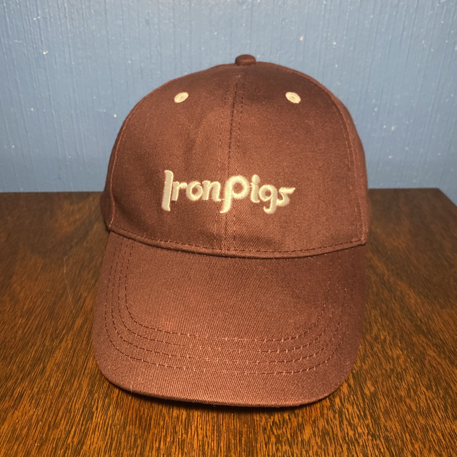 LEHIGH VALLEY IRONPIGS Strapback Hat - Retro Phillies Script Maroon MiLB SGA Cap