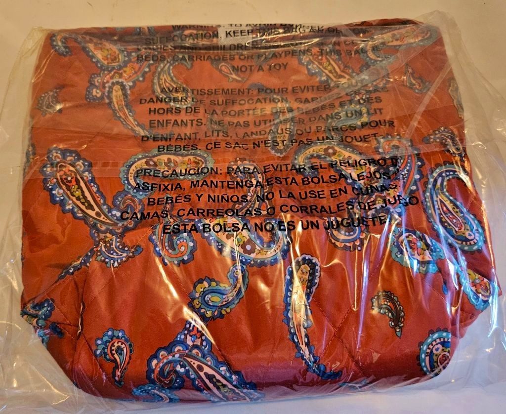 Vera Bradley Slouchy Bucket Shoulder Bag ~ Manor Paisley ~ Tan, MultiColor ~ NWT