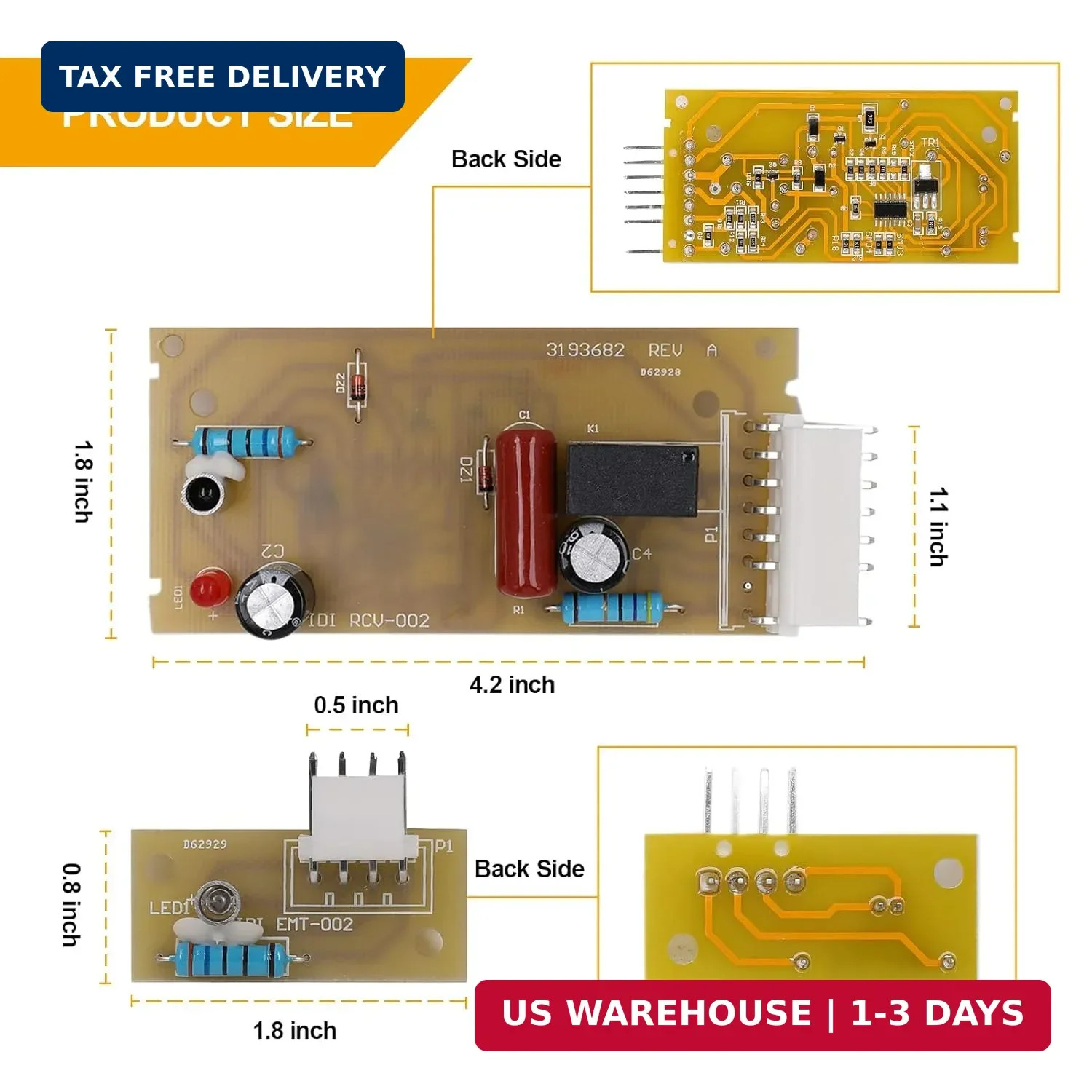 4389102 Refrigerator Ice Maker Sensor Control Boards Kit Compatible with Whirlpo