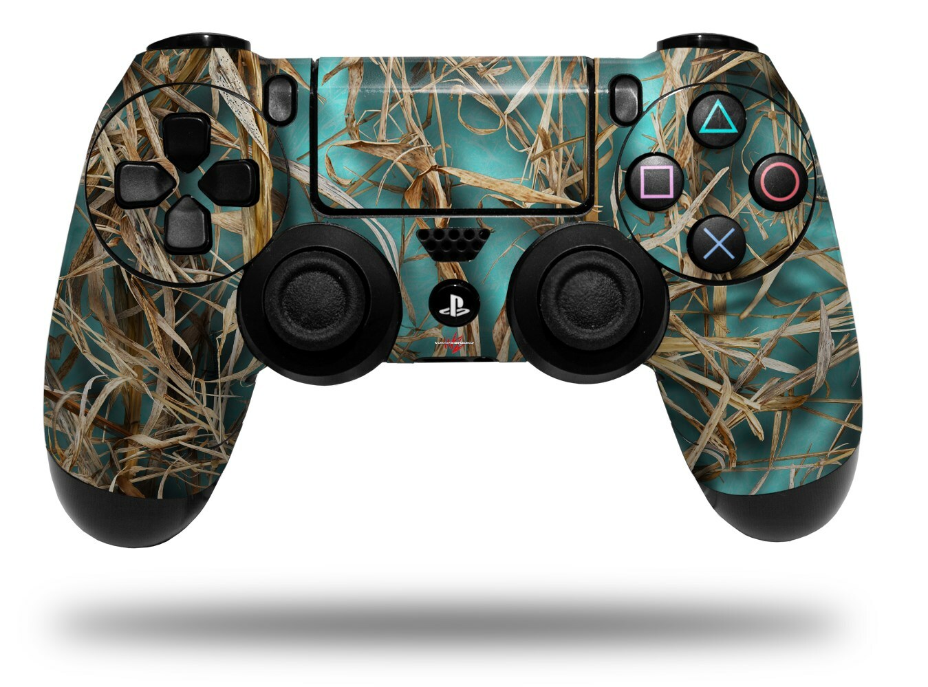 Skin for Playstation 4 Sony PS4 Controller Grassy Marsh Camo Neon Teal