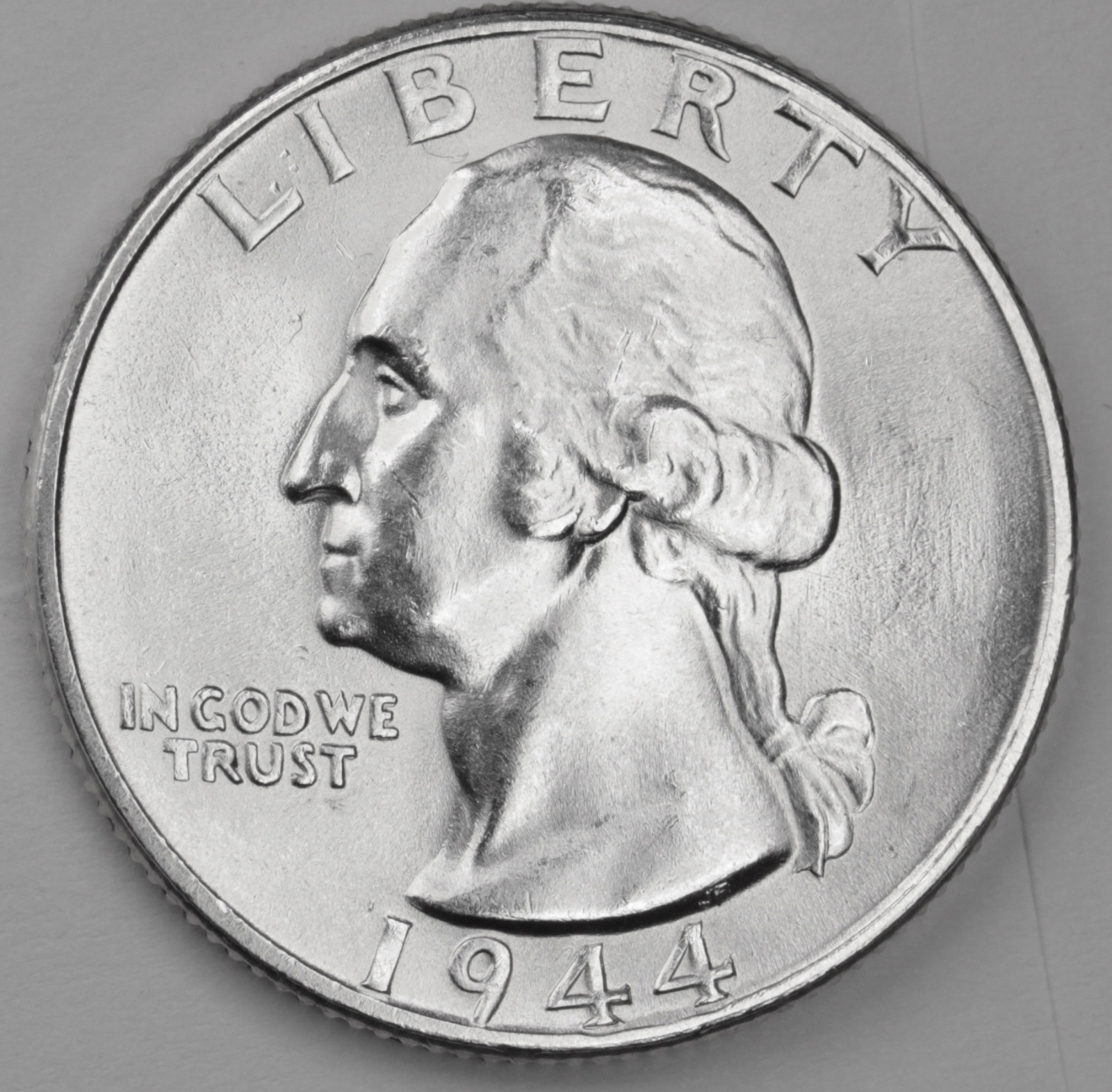 1944-p Washington Quarter. Blast White, Minimum Bag Marks. Choice BU (Inventory)