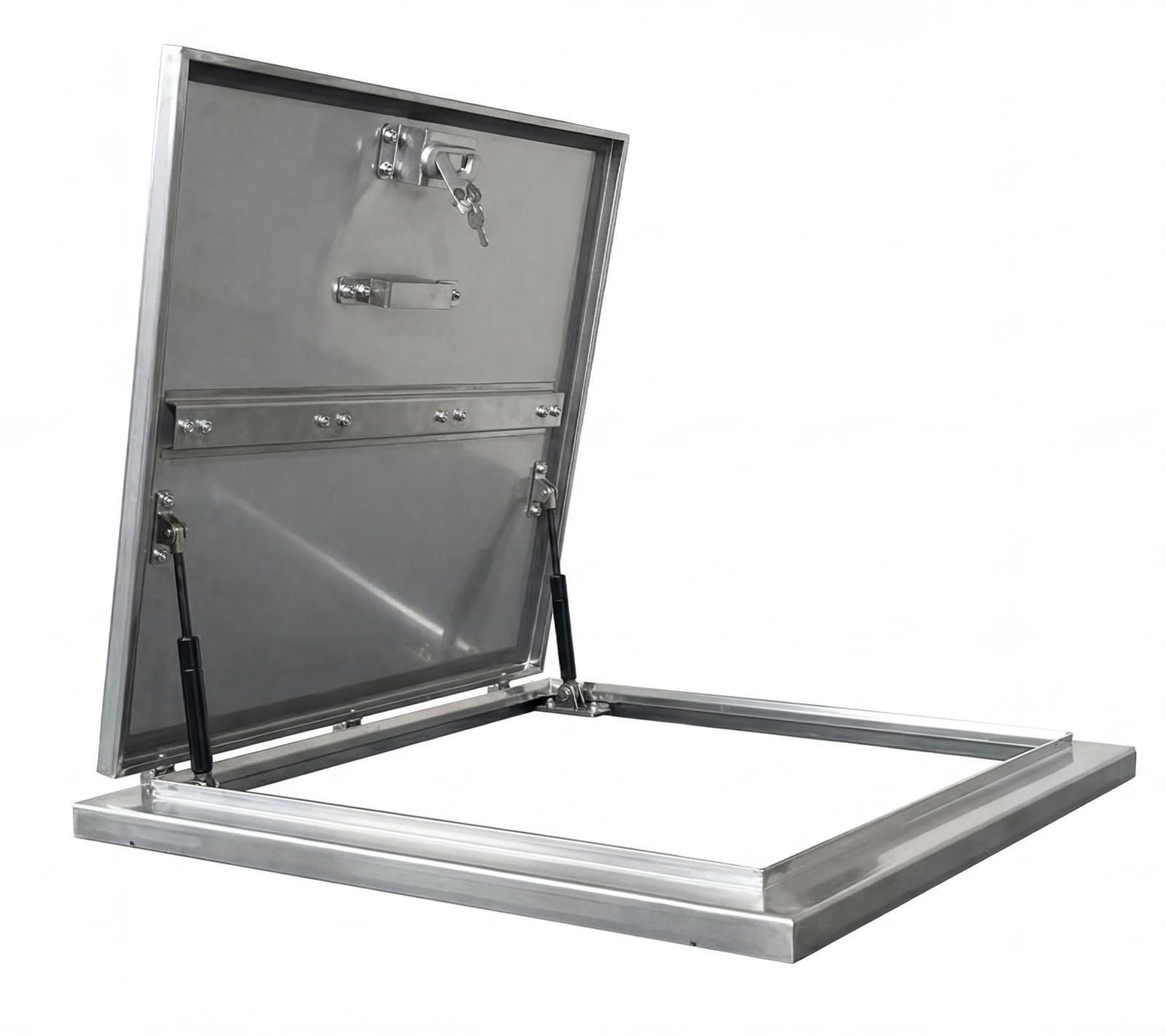 Stainless Steel Roof Hatch 27.6" x 27.6" with Lock and Rainproof Design